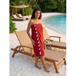 %100 Pamuklu Plaj Havlusu - Püskül Detaylı - Su Emici Havlu