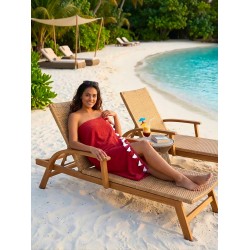 %100 Pamuklu Plaj Havlusu - Püskül Detaylı - Su Emici Havlu