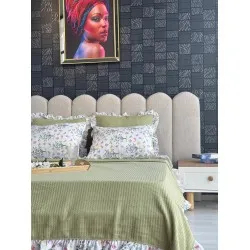 Çift Kişilik Pike Takımı Kiraz Çiçeği desenli 6 parça pike seti