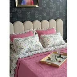 Çift Kişilik Pike Takımı Kiraz Çiçeği desenli 6 parça pike seti