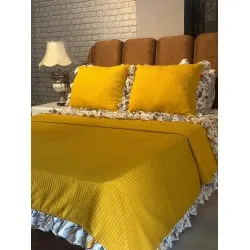 Çift Kişilik Pike Takımı Kiraz Çiçeği desenli 6 parça pike seti